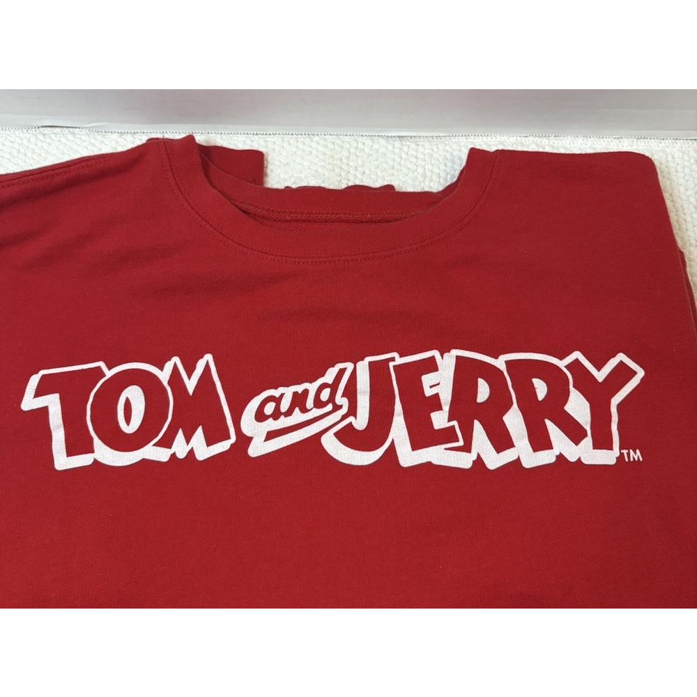 Tom & Jerry SWEATER Size XL Womens Medium Red Graphic Print Long Sleeve Cartoon - Picture 7 of 7